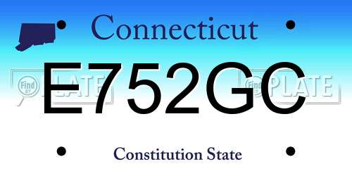 E752GC Connecticut License Plate