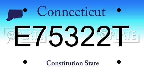 E75322T Connecticut License Plate