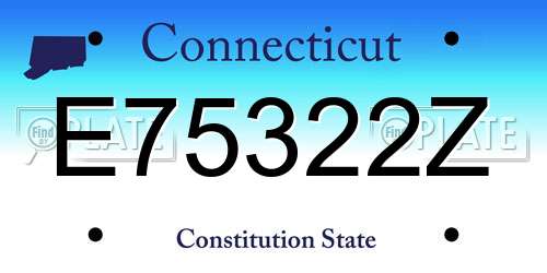 E75322Z Connecticut License Plate