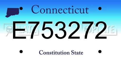 E753272 Connecticut License Plate