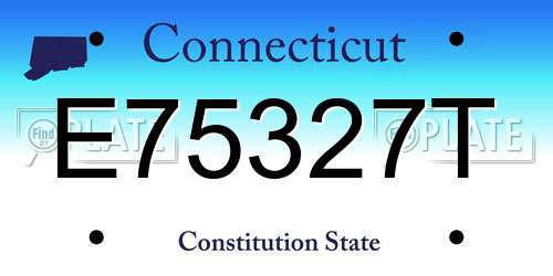 E75327T Connecticut License Plate