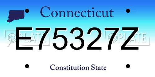 E75327Z Connecticut License Plate
