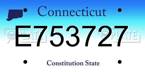 E753727 Connecticut License Plate