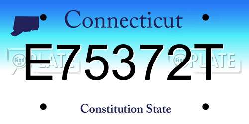 E75372T Connecticut License Plate