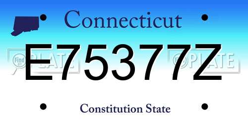E75377Z Connecticut License Plate