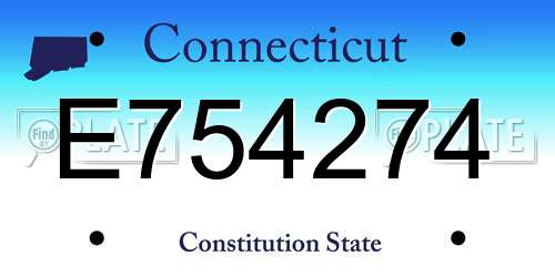 E754274 Connecticut License Plate