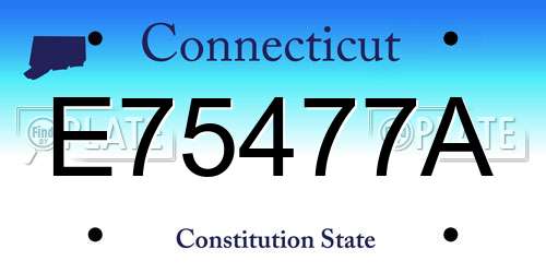 E75477A Connecticut License Plate