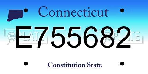 E755682 Connecticut License Plate