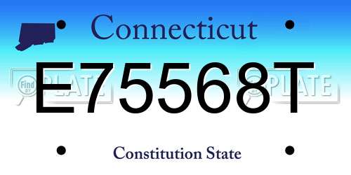E75568T Connecticut License Plate