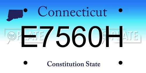 E7560H Connecticut License Plate