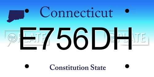 E756DH Connecticut License Plate