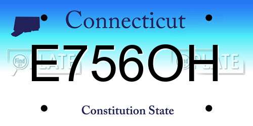 E756OH Connecticut License Plate