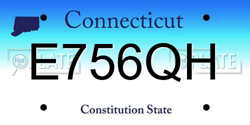 E756QH Connecticut License Plate