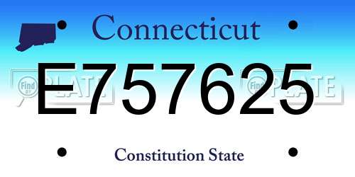 E757625 Connecticut License Plate