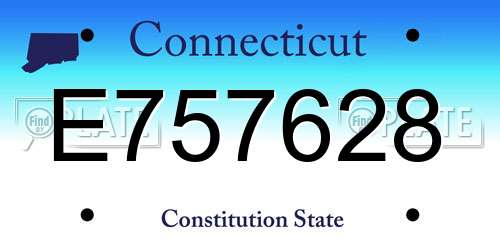 E757628 Connecticut License Plate