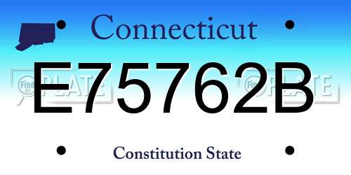 E75762B Connecticut License Plate