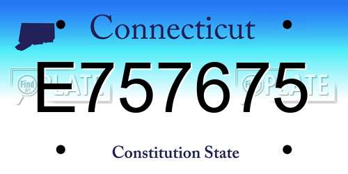 E757675 Connecticut License Plate
