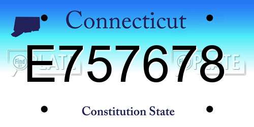 E757678 Connecticut License Plate