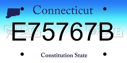 E75767B Connecticut License Plate