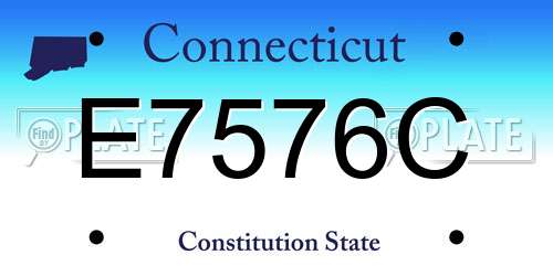 E7576C Connecticut License Plate