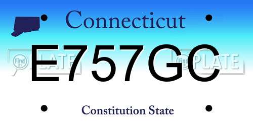 E757GC Connecticut License Plate