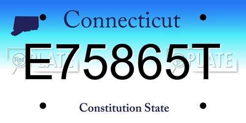 E75865T Connecticut License Plate