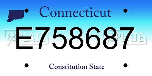 E758687 Connecticut License Plate