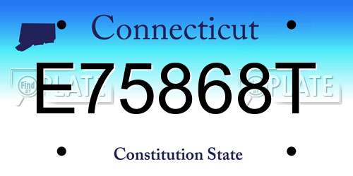 E75868T Connecticut License Plate