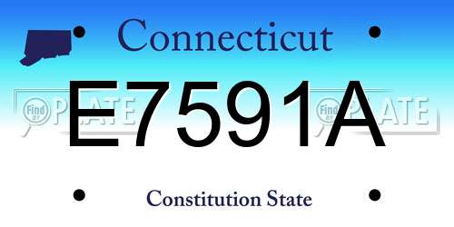 E7591A Connecticut License Plate
