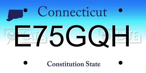 E75GQH Connecticut License Plate