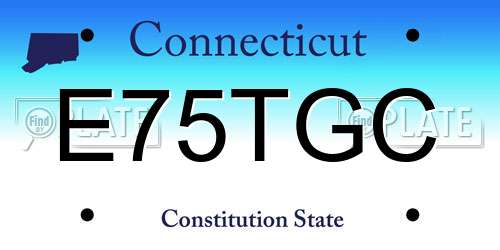 E75TGC Connecticut License Plate