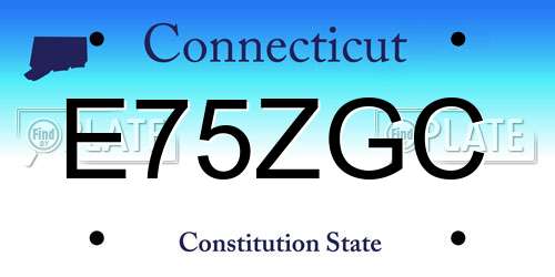 E75ZGC Connecticut License Plate