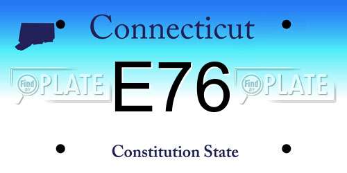 E76 Connecticut License Plate