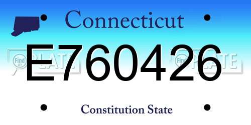 E760426 Connecticut License Plate