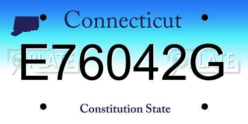E76042G Connecticut License Plate