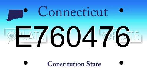 E760476 Connecticut License Plate