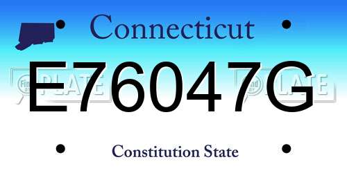 E76047G Connecticut License Plate
