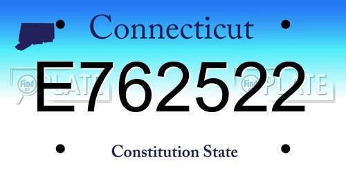E762522 Connecticut License Plate