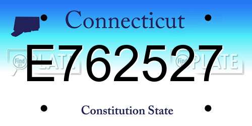 E762527 Connecticut License Plate