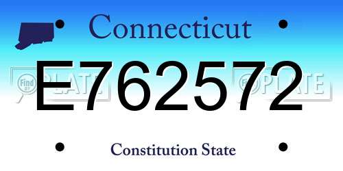 E762572 Connecticut License Plate