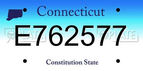 E762577 Connecticut License Plate