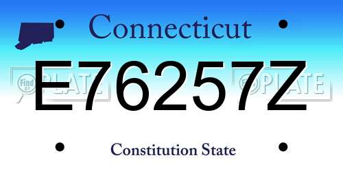E76257Z Connecticut License Plate