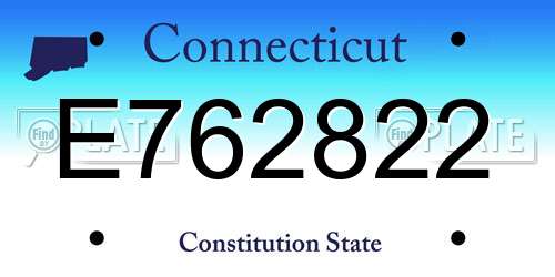 E762822 Connecticut License Plate