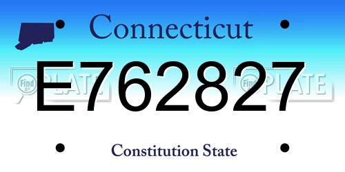 E762827 Connecticut License Plate