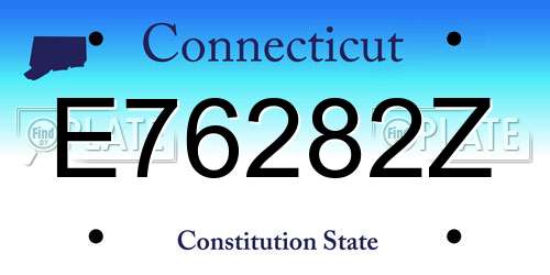 E76282Z Connecticut License Plate