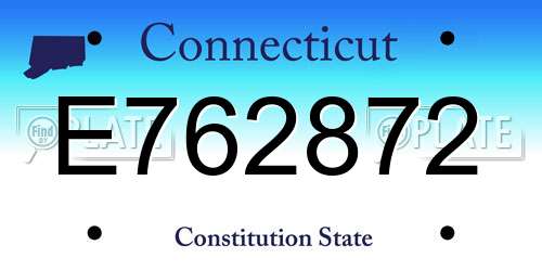 E762872 Connecticut License Plate