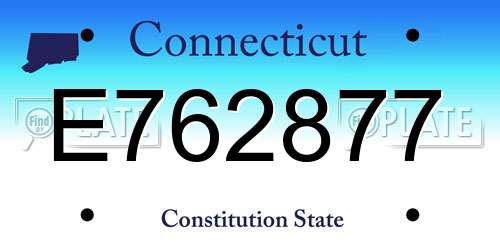 E762877 Connecticut License Plate