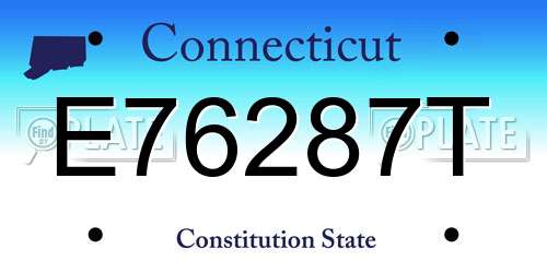 E76287T Connecticut License Plate