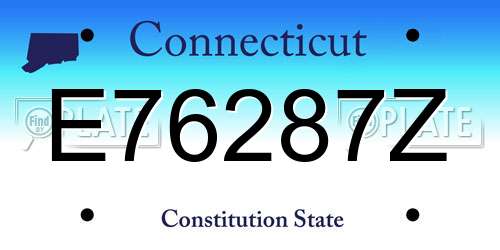 E76287Z Connecticut License Plate