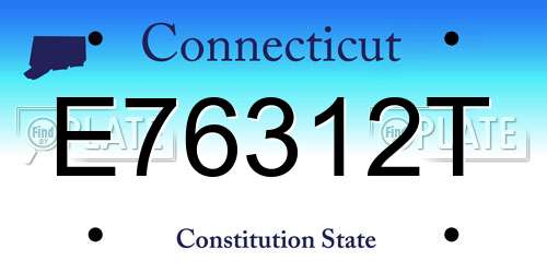 E76312T Connecticut License Plate
